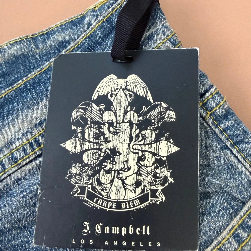 J Campbell Los Angeles Men's Bleach Wash Denim Jeans 40‎ Straight Leg New $155